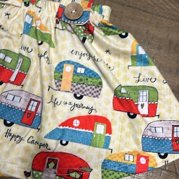 (3/$15) Girls 2T boutique camping overall dress - Picture 2 of 9